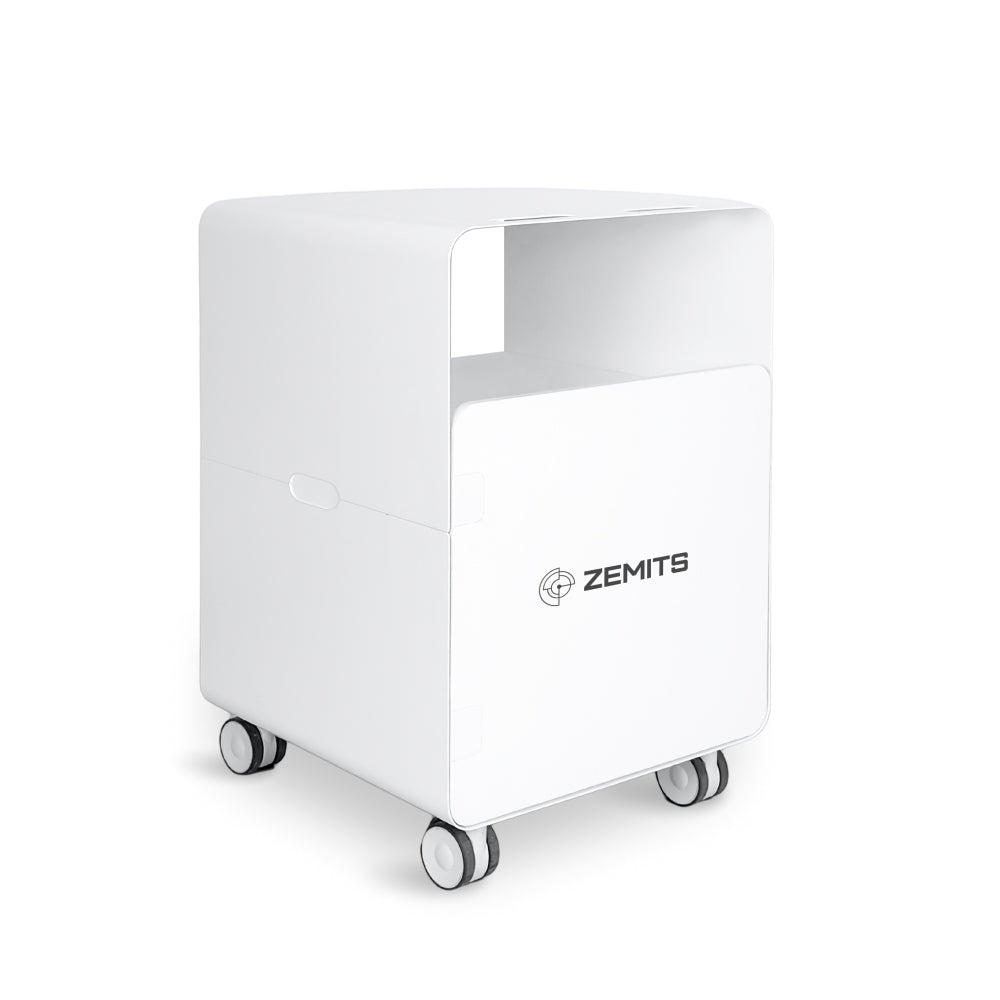 Zemits ElleCart Pro professional aesthetic device stand and storage trolley with metal frame and wooden shelf