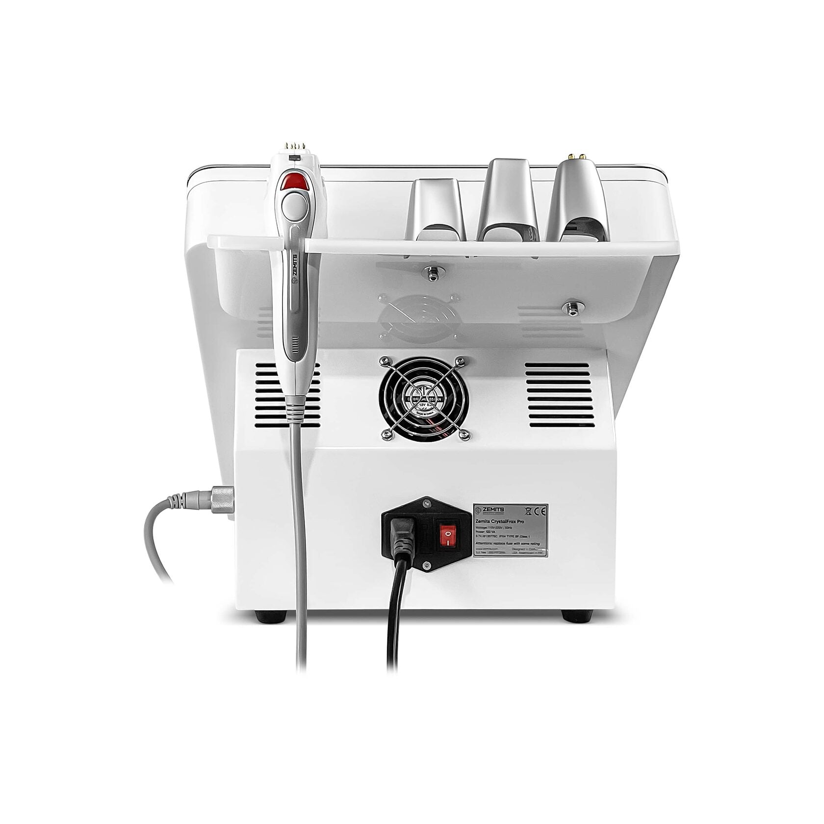 Rear view of Zemits CrystalFrax Pro Fractional RF Microneedling Device for professional skin rejuvenation