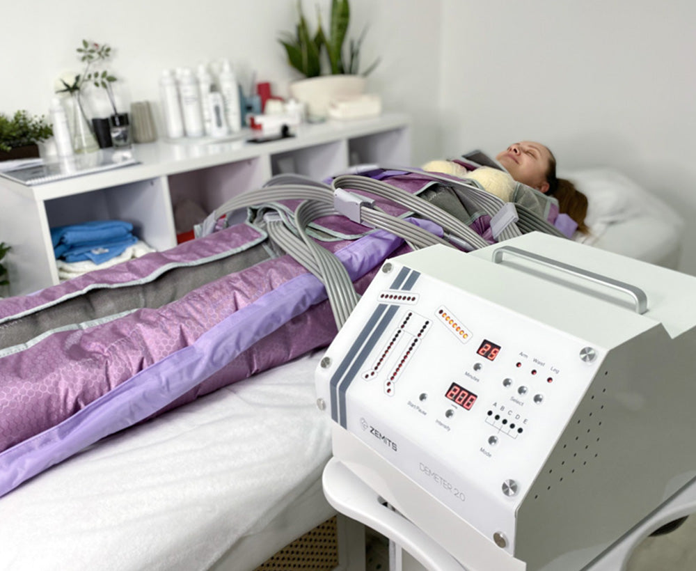 Lymphatic drainage with Zemits Demeter 2.0 pressotherapy