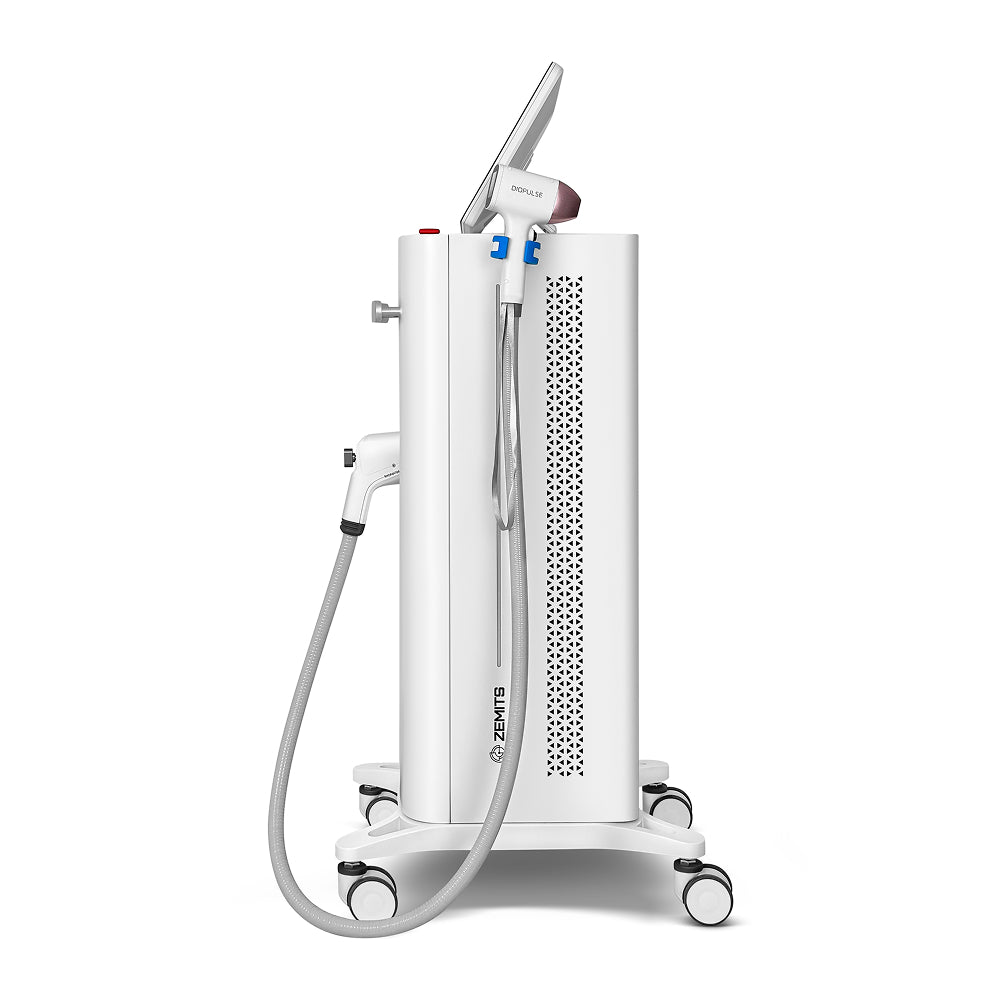 Side view of Zemits DioPulse 755 808 1064nm laser device