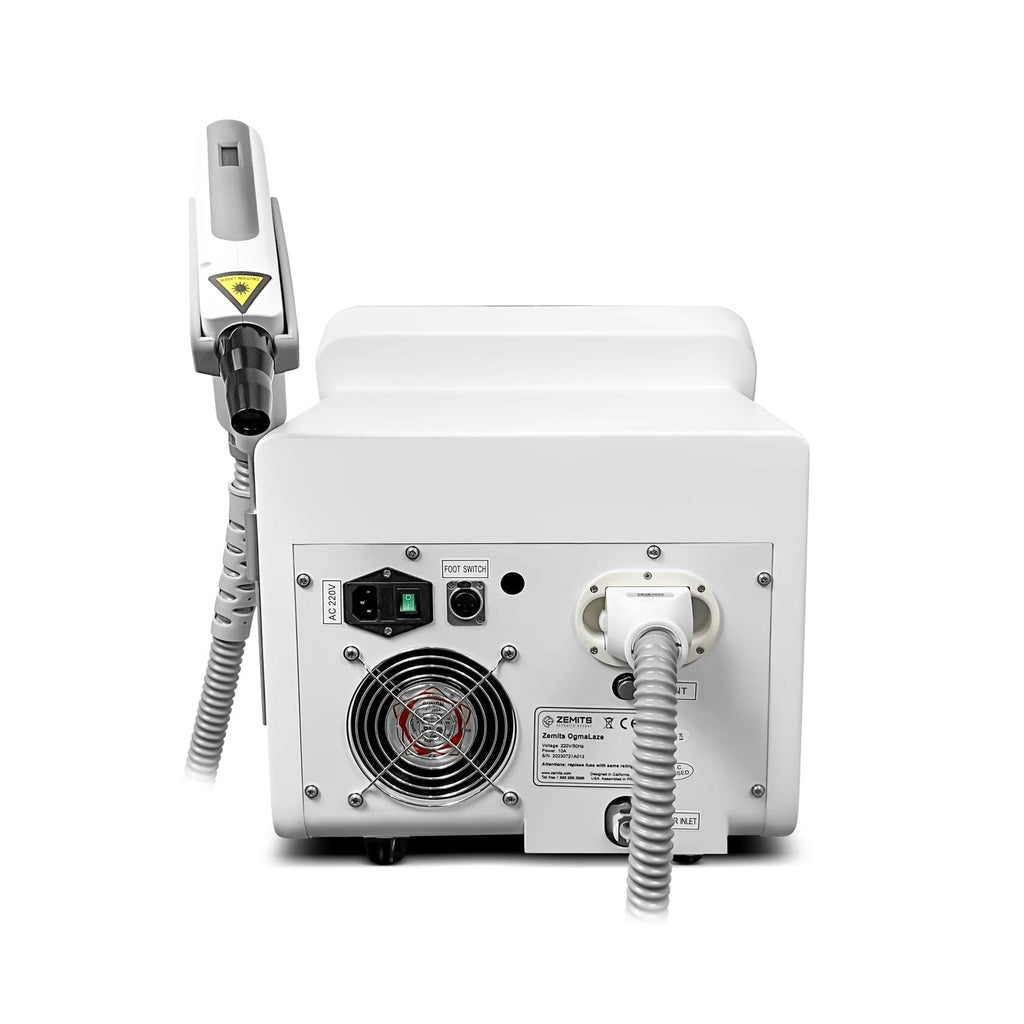 Rear view of Zemits OgmaLaze professional laser tattoo removal system
